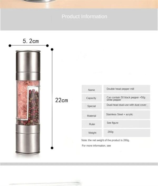2 In1 Salt Pepper Grinder - Image 4