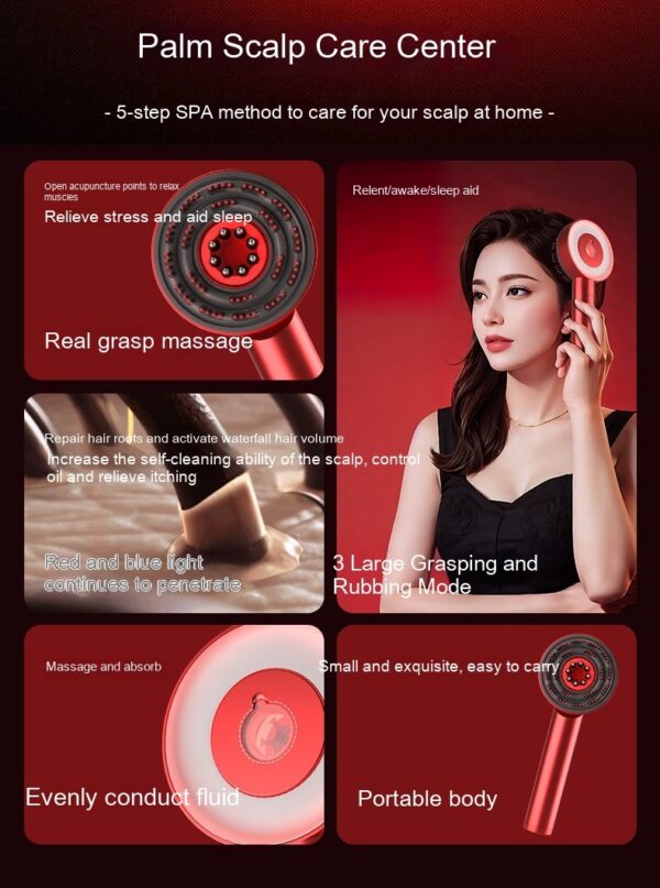 Fluffy Comb Scalp Massager Infrared Hair Care - Image 3