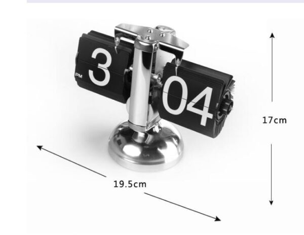Black Retro Flip Clock-Internal Gear Operated Flip Home Clock - Image 7