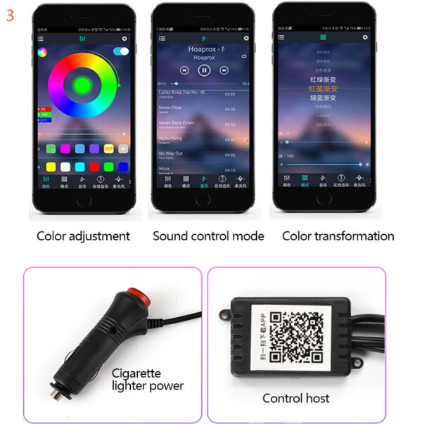 Car Ambient Fiber Optic Interior Light – APP Control & Music Sync - Image 6