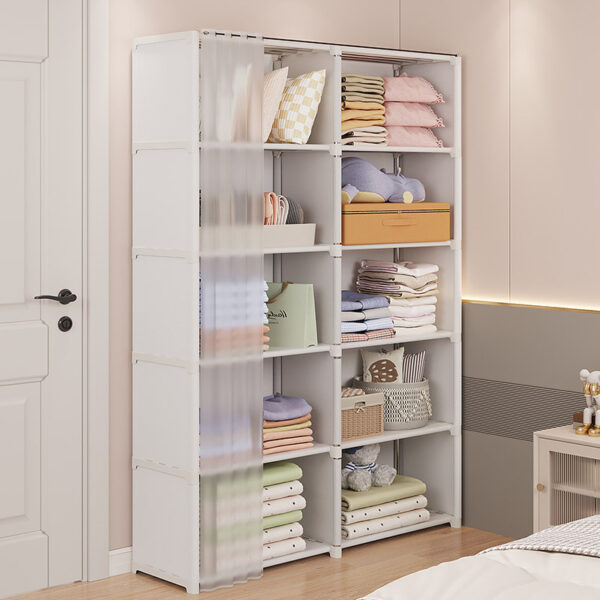 Dust-Proof Wardrobe Storage Cabinet – Bedroom Organizer Rack - Image 9