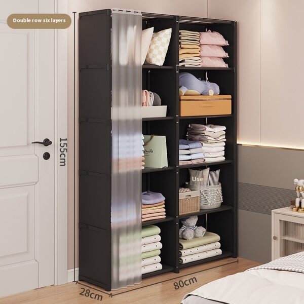 Dust-Proof Wardrobe Storage Cabinet – Bedroom Organizer Rack - Image 6
