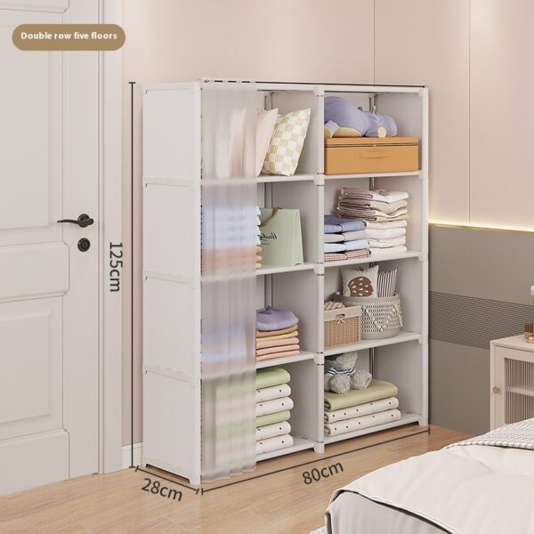 Dust-Proof Wardrobe Storage Cabinet – Bedroom Organizer Rack - Image 4