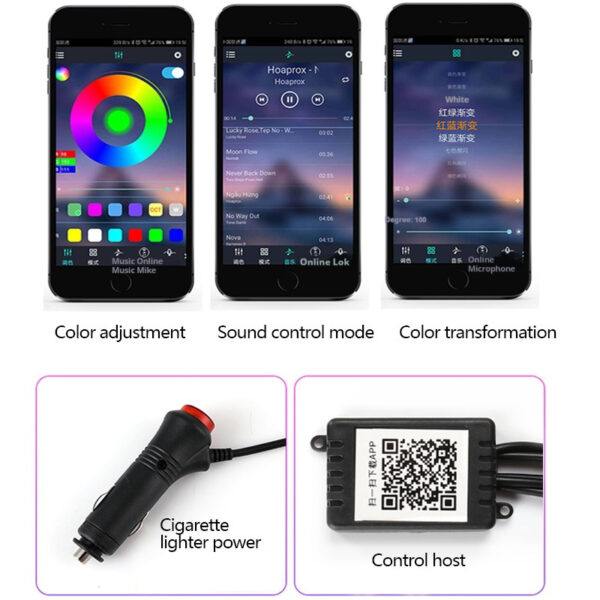 Car Ambient Fiber Optic Interior Light – APP Control & Music Sync - Image 7