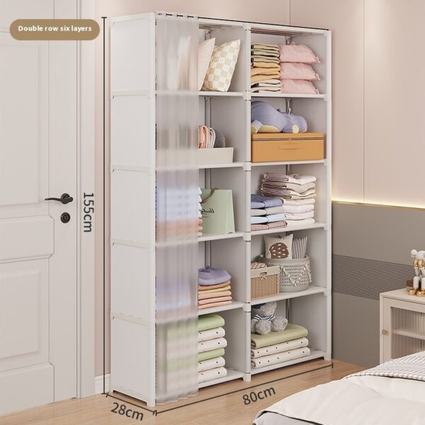 Dust-Proof Wardrobe Storage Cabinet – Bedroom Organizer Rack - Image 7