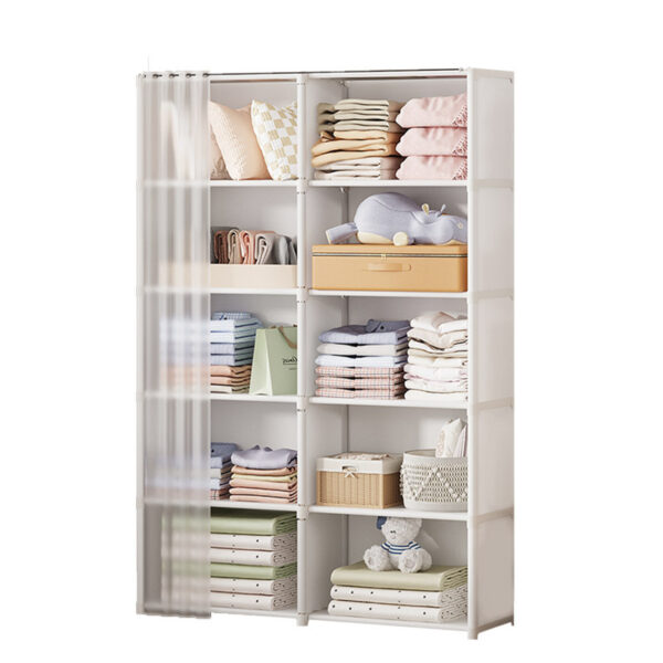 Dust-Proof Wardrobe Storage Cabinet – Bedroom Organizer Rack - Image 3