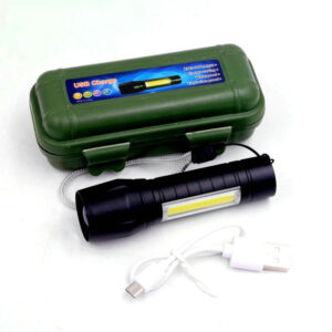 Mini USB Zoom COB Flashlight
