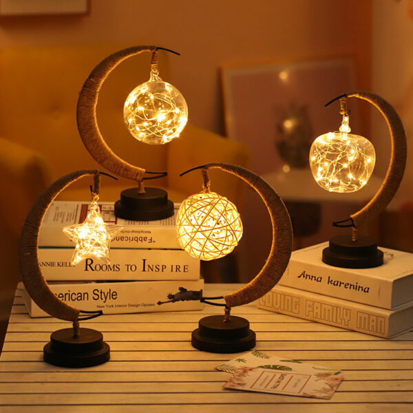 LED Moon & Star Copper Wire Lamp - Image 6