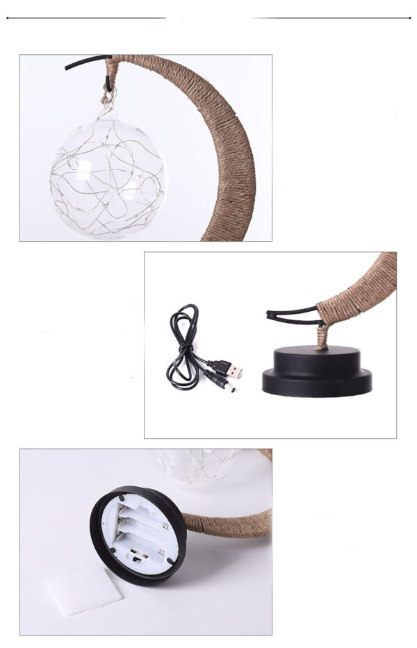 LED Moon & Star Copper Wire Lamp - Image 9