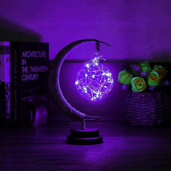 LED Moon & Star Copper Wire Lamp - Image 7