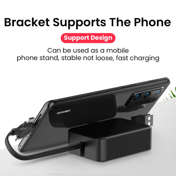 4 In 1 Retractable USB Cable Creative Macaron Type C Micro Cable For I Phone With Phone Stand Charging Data Cable Line Storage Box - Image 6