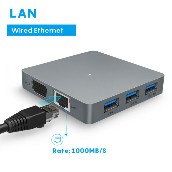 Eleven in one type-C docking station usb-c hub expansion HDMI VGA RJ45 USB 3.0 - Image 4