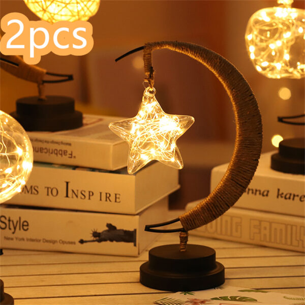 LED Moon & Star Copper Wire Lamp - Image 5